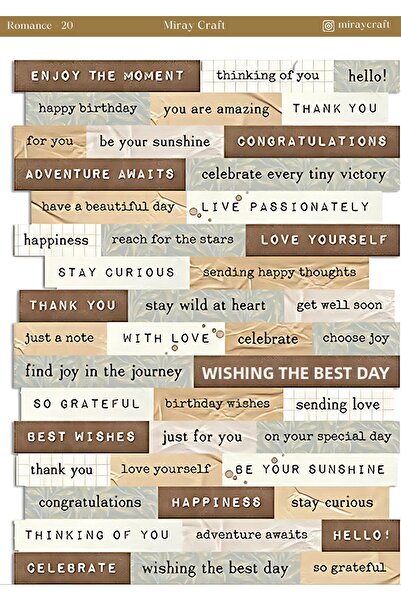 MirayDesign 1 Piece Love Notes Themed Sticker (12X17 cm) for Bullet Journal, ...