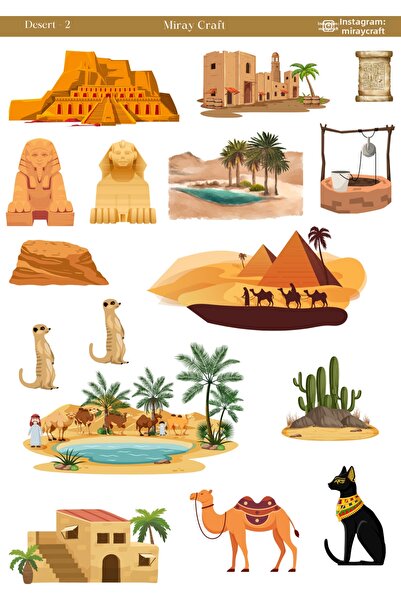 MirayDesign 1 Foaie de autocolante cu tematică de deșert – Jurnal și Planific...