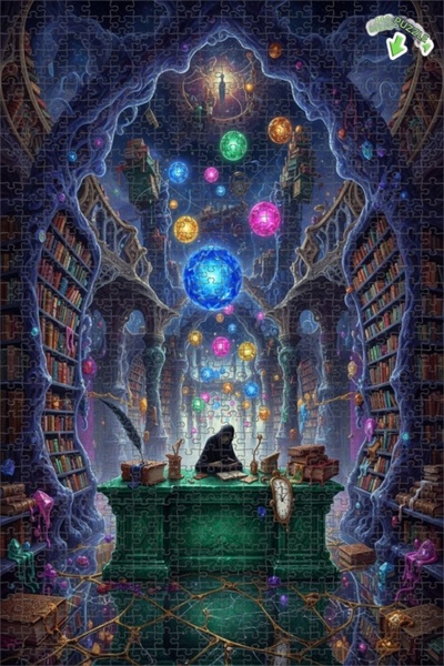 Teona Ahşap لغز خشبي مؤطر ذو طبقتين بمظهر لوحة زيتية من سلسلة أسرار المكتبة ا...