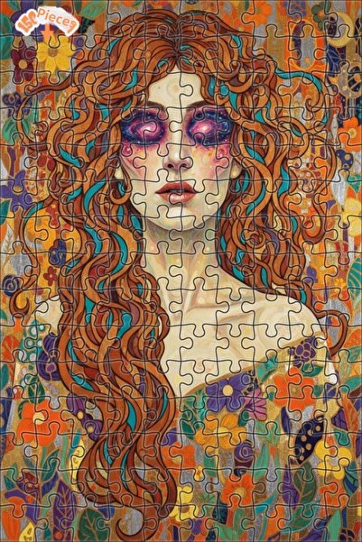 Teona Ahşap لغز المرأة الغامضة ذات العيون الملونة، لوحة زيتية ذات طبقتين، لغز...