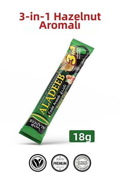 ALADEEB 3-in-1 Hazelnut Flavored Instant Coffee 48 X 18 g