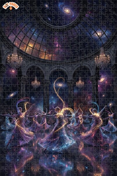 Teona Ahşap لغز خشبي مؤطر ذو طبقتين بتصميم راقصات جالاكتيك، 500 قطعة، 50x30 سم