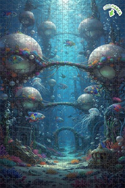 Teona Ahşap لغز خشبي رائع على شكل قلعة تحت الماء بتصميم لوحة زيتية 800 قطعة 7...