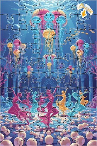 Teona Ahşap لغز خشبي بتصميم راقصات حورية البحر ورقصة قنديل البحر الملونة بمظه...