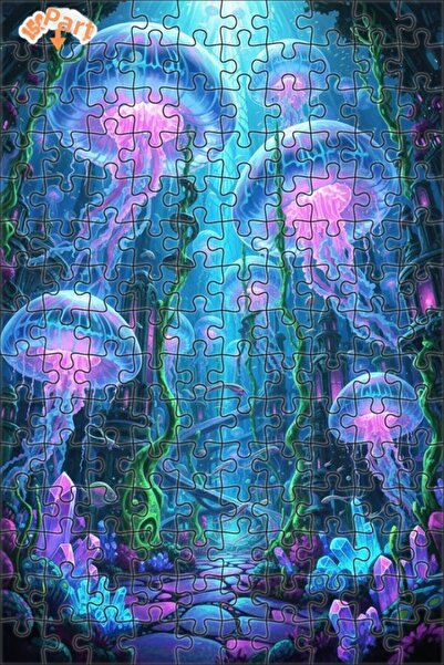 Teona Ahşap لغز خشبي بإطار مزدوج الطبقات بمظهر مدينة تحت البحر اللامعة، 150 ق...