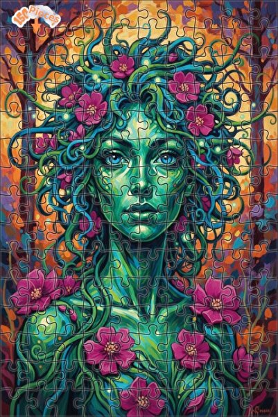 Teona Ahşap لغز خشبي فني بتصميم الغابة الخضراء الشبحية بمظهر لوحة زيتية 150 ق...