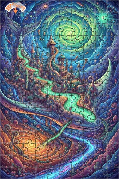 Teona Ahşap لغز خشبي مذهل على شكل مدينة الحوت بتصميم مائي ذو طابقين 150 قطعة ...