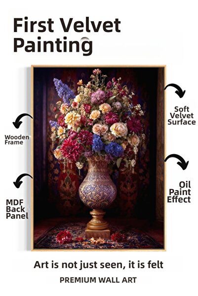 ARTAN GALLERY Pictură murală italiană cu model floral din catifea |   Aspect ...
