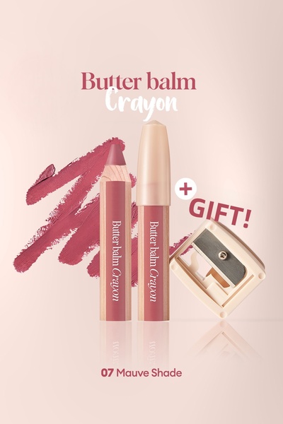 CLIO Creamy Pencil Shaped Colored Lip Balm & Sharpener Clio Butter Balm Crayo...