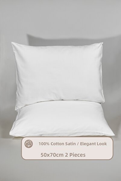 Elart Cotton Satin Pillowcase 2 Pieces (50X70 cm) Cream