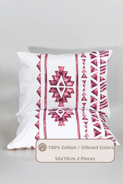 Elart Μαξιλαροθήκη Lucas 100% βαμβάκι με τύπωμα 2 τεμάχια (50x70 cm) Μελιτζάνα