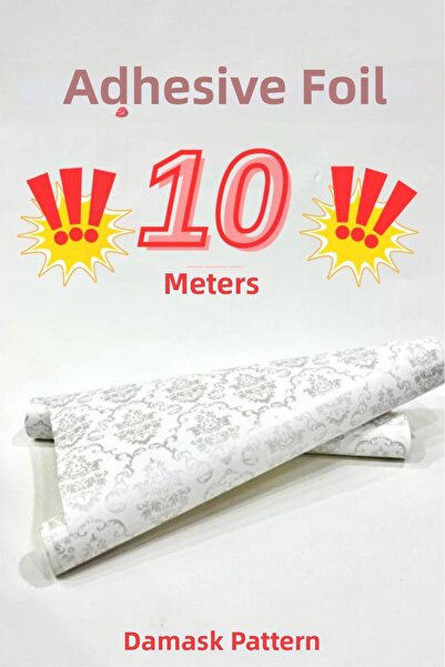 Renkli Duvarlar 45cm X 10 Meters 1 Roll Foil Adhesive Dmask Model Appearance ...