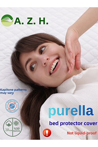 A.Z.H. واقي مرتبة مبطن من بيوريلا، واقي مرتبة كامل الحواف (ليس مقاوم للماء.)