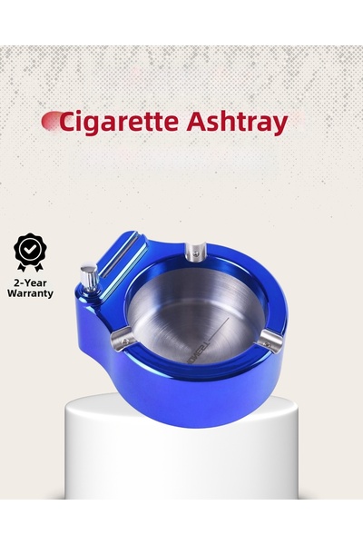 OSENSE طقم معدني من Metalıver يتكون من منفضة سجائر وولاعة بتصميم دائري عصري