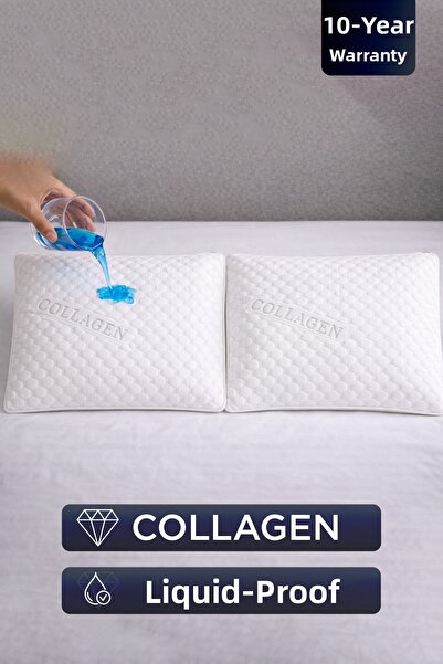Dream Time وسادة كولاجين فاخرة مقاومة للسوائل 2 قطعة |   وسادة كولاجين مضادة ...