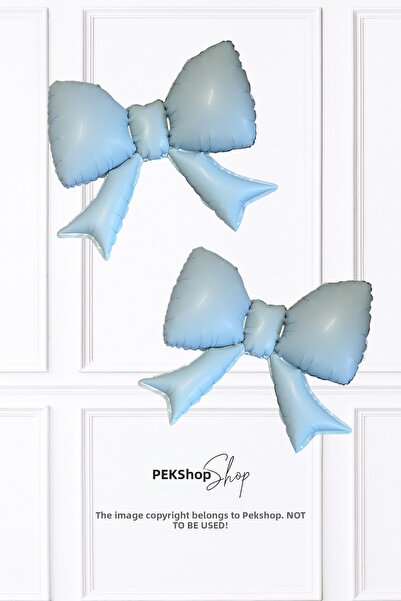PEKSHOP 2-Pack Medium Size Blue Bow Foil Balloon