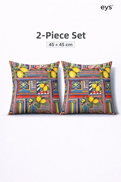 Eys Digital Printed Double-Sided Cotton Throw Pillow Cover – Hidden Zipper, L...