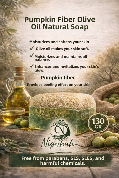 Pura Natura Niguhah Natural Beauty Natural Pumpkin Fiber Olive Oil Soap 130 Gr