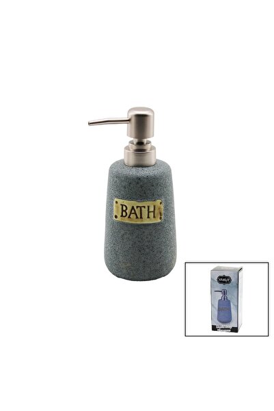 Go İthalat رمادي دائري - موزع صابون سائل من السيراميك بنمط غير لامع