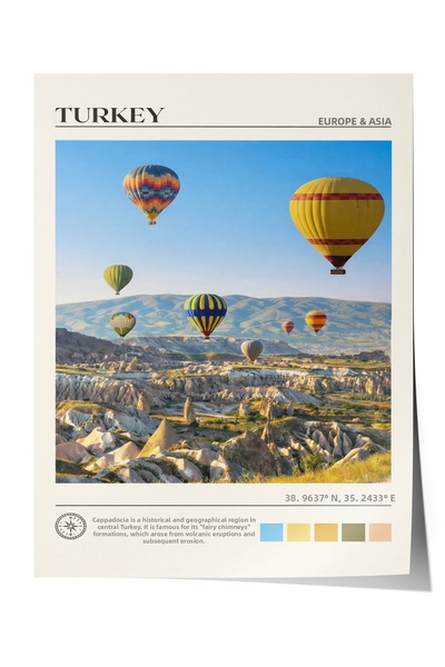 Zestia Αφίσα Καππαδοκία Fairy Chimneys Αστικό Τοπίο Διακόσμηση Σαλονιού