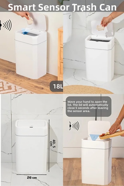 Kosova Trash Can with Sensor 27X21X42 cm 18 Lt 02-4167