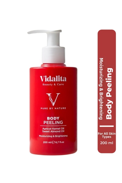 Vidalita Beauty & Care مقشر طبيعي للجسم – زيت نواة المشمش واللوز الحلو – 200 مل