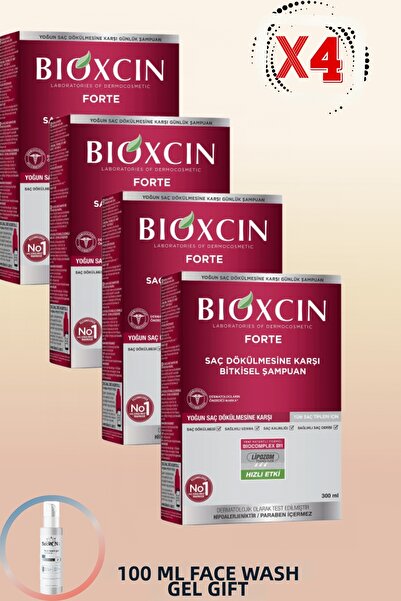 Bioxcin Forte Herbal Shampoo Against Hair Loss 300 ml 4 Boxes + 100ml Facial ...