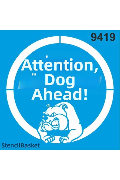 StencilSepeti Beware of the Dog - Stencil Painting Template - No Returns!