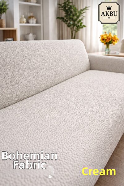 AKBU Bohemian Fabric Sofa Cover for 3 People |   Flexible Elastic Sofa Cover ...