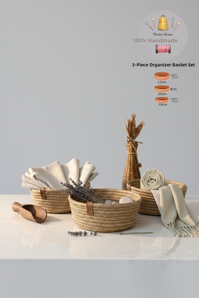 Thalia Home Σετ καλαθιών 3 τεμαχίων, Καλάθι πολλαπλών χρήσεων, Οργανωτής μπάν...