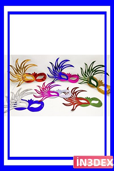 İN3DEX مجموعة من 6 أقنعة للحفلات مصنوعة من الورق، إكسسوارات ممتعة