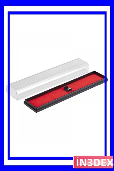 İN3DEX صندوق تخزين أقلام رصاص بغطاء شفاف 16 سم بقاعدة داخلية حمراء