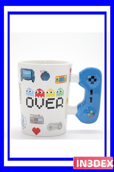 İN3DEX Game Console Design Porcelain Drink Cup Blue Color