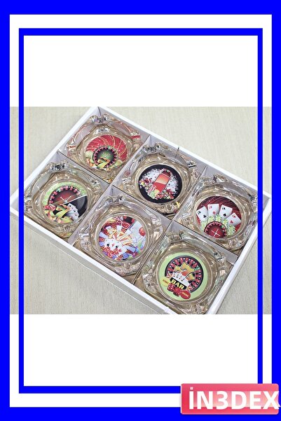 İN3DEX منفضة سجائر زجاجية متينة بتصميم دائري من شانز جيمز مطبوع