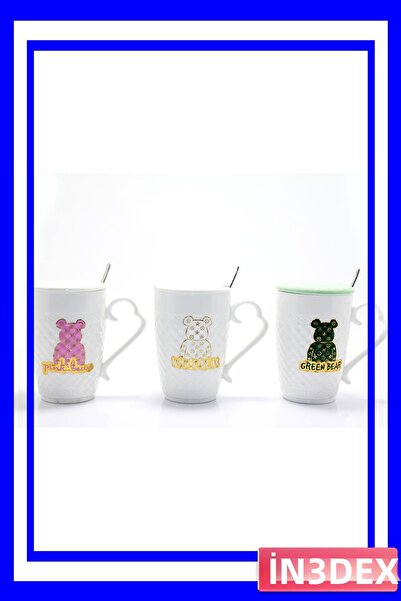 İN3DEX Cute Bear Printed Porcelain Drink Cup 350ml