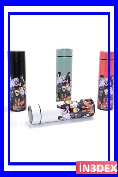 İN3DEX ترموس مزدوج الطبقات مع شاشة عرض درجة الحرارة الرقمية سعة 500 مل