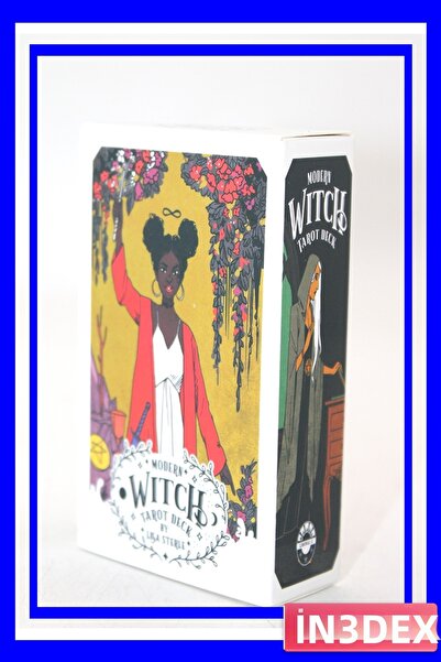 İN3DEX بطاقات التاروت الحديثة ذات طابع الساحرة مقاس 10.5×6 سم للإرشاد الحسي