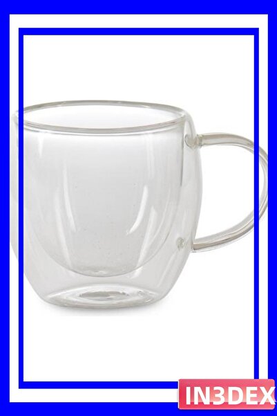 İN3DEX Heat Insulated Double Layer Glass Cup 85ml