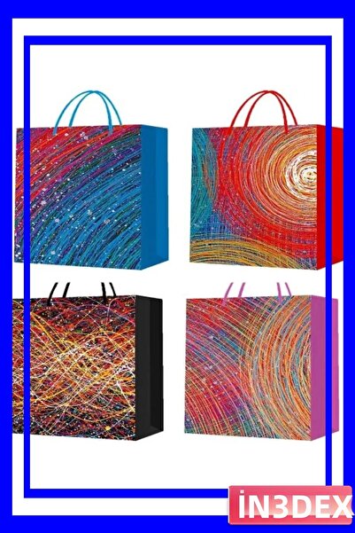 İN3DEX عبوة هدايا من الورق المقوى المتين مقاس 23x17 سم سهلة الطي