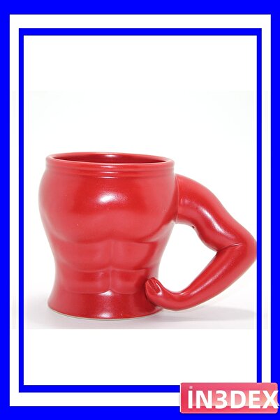 İN3DEX Porcelain Cup Mug with Body Design in Red Color