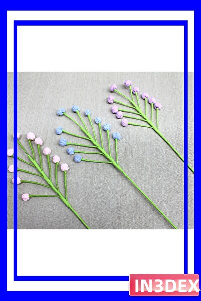 İN3DEX زهرة زخرفية مصنوعة يدويًا مع برعم، زينة مزهرية بطول 40 سم