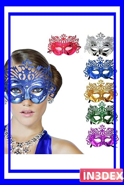 İN3DEX مجموعة من 6 أقنعة هولوغرافية للحفلات بتصميم فينيسي