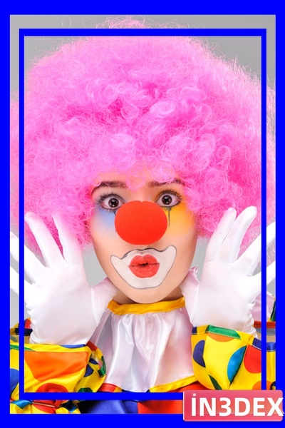 İN3DEX مجموعة إكسسوارات الحفلات من الشعر المستعار الأفرو المجعد والأنف الأحمر...