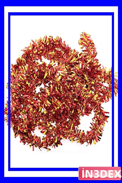 İN3DEX شريط زخرفي لامع بلونين أحمر وذهبي 180 سم