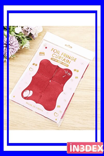 İN3DEX Sparkling Decoration Curtain 100X200 cm Red Color