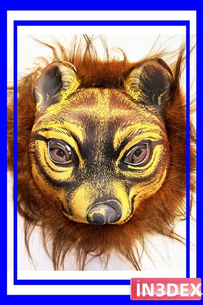 İN3DEX قناع حفلات من القطيفة بتصميم واقعي على شكل نمر وأسد وفهد، مقاس 32