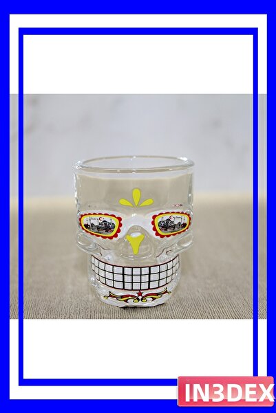 İN3DEX Istanbul Symbols Embroidered Skull Shaped Shot Glass