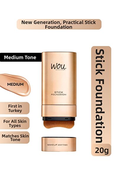 WOU World of Unique كريم أساس ستيك، كونسيلر عملي مع فرشاة، 2 في 1، 20 جرام، ل...