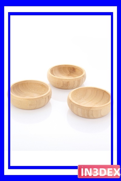 İN3DEX Natural Wood 3-Piece Snack Presentation Container Set
