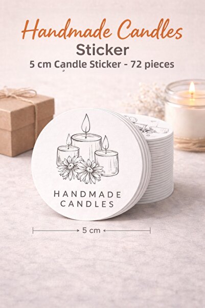 EcoNest ملصقات للشموع المصنوعة يدويًا - ملصق شمعة بحجم 5 سم - تغليف فني - 72 ...